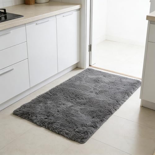 Tapis à poils longs gris 89x190 moderne facile à entretenir - 2