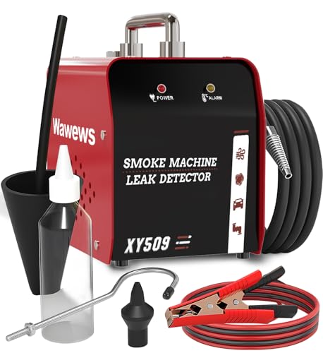 Wawews Automotive Smoke Machine Leak Detector, Evap Vacuum Smoke Diagnostic Tester with Built-in Air Compressor, Pipeline Fuel Leakage Detector Compatible with 12V DC Vehicles