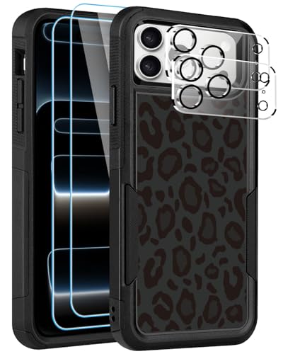 [5�C��1] iPhone 17 Pro�p�P�[�X�A�X�N���[���v���e�N�^�[2��+�J���������Y�v���e�N�^�[2���Z�b�g�A���ϋv�Ŋ��Ȍy�ʃX�����ϏՌ��ی�P�[�X�A���킢���`�[�^�[���I�p�[�h�u���b�N�A6.3�C���`