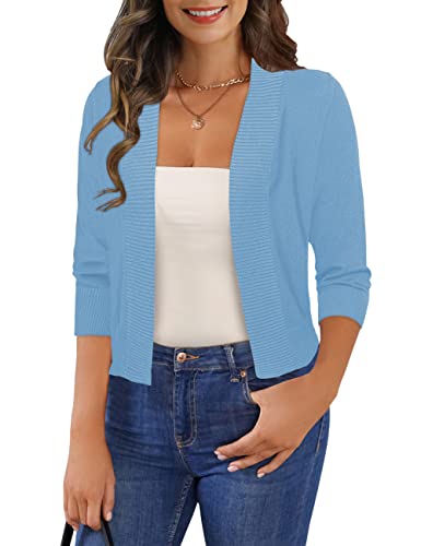 GoMamee Women's Open Front Cropped Cardigan Sweater