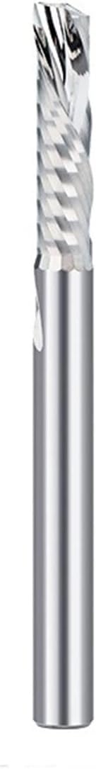 1pcs Spiral End Mill 6.35mm Shank 1-Flute O Flute Down Cut Router Bit 6.35mm Diameter 25mm Cutting Length Carbide End Mill Single Flute Spiral CNC Milling Cutter