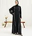 DIVINELY CRAFTED Women Abaya Button-Up, Modest And Fashionable Wear For Women And Girls, Formal/Everyday Use - Wrinkle Free Fabric - Black, Size Large (Length 56)