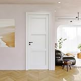 Slab Door Interior, Solid Core Pre-Built Wood Doors 30'x80', 3-Panel White Bedroom Door Shaker, Pantry...
