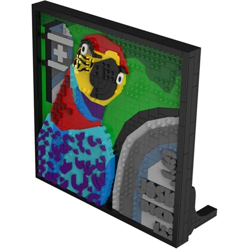 BlueBrixx Pro 108500 – Die DREI ???: 3D Bild: Der Superpapagei aus Klemmbausteinen mit 806 Bauelementen
