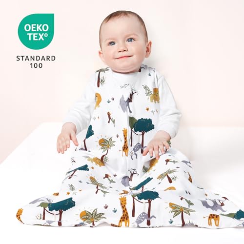 Image of david's kids 3 Pack 100% Cotton Baby Sleep Sack 18-24 Months, Soft Baby Wearable Blankets with 2-Way Zipper, Comfy Toddler Sleeping Bags for Boys Girls Neutral, X-Large Size, Woodland Animals