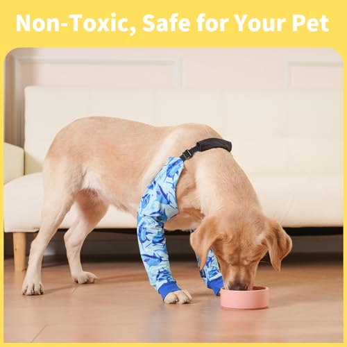 Image of LovinPet Dog Elbow Protector Anti-Licking Elbow Sleeve, Adjustable, Comfortable & Durable Front Leg Guard for Medium to Large Dogs, Prevents Licking and Chewing,Dog Sleeve,Dog Leg Sleeve,Blue