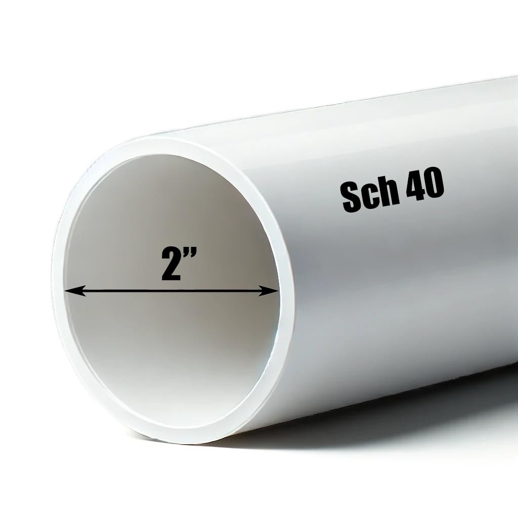 2 Inch Schedule 40 PVC Pipe Rigid White (18 Inches)