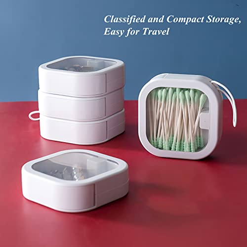 REVAXUP 4pcs Hair Tie Organizer,Portable Travel Qtip Holder,Kids Hair Accessory Box can Be Stackable/Hung,Best for Hair Accessory Storage or Small Items Organizer on Desktop,pink&white - Image 3