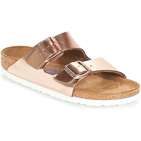 Birkenstock Arizona SFB Women's Gold Mules Cover