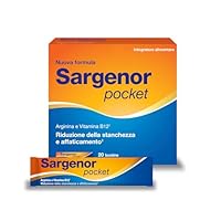 Sargenor Pocket, Integratore Alimentare Orosolubile con Arginina e Vitamina B12, Utile in Caso di Stanchezza Fisica e Mentale, 20 Bustine Monodose