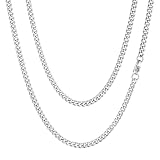 [ChainsHouse] ネックレス メンズ チェーンのみ サージカルステンレス 喜平 シルバー 金属アレルギー対応 46cm 3mm アクセサリー