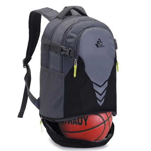 Bseash Leggero 35L Atletico Basket Zaino, Multifunzionale Leisure Sport Palestra Zaino con fondo Palla Scomparto Fit Pallavolo Calcio