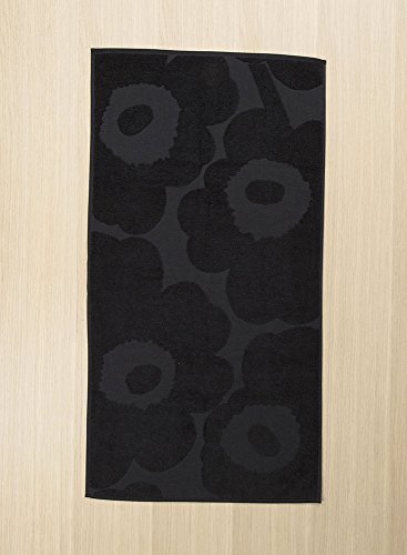 Preisvergleich Produktbild Marimekko - Unikko Pinta - Handtuch - Schwarz - 50x100cm