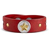Chunk-Halterung Noosa Armband Star Special Edition ohne Chunks Leder rot, Größe:M