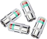Universal Tire Pressure Monitor Valve Stem Caps-3 Colors Alarm Tire Indicator(Premium Stainless Steel+ Airtight Seal) The Most Practical Air Cap Valve Stem Covers (4pcs)
