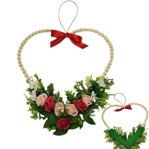 Coronas Florales Artificiales para Interiores, Coronas de Primavera para Puerta de Entrada - Corona de Flores Artificiales | Corona de decoración del hogar, Decoraciones del día de San Valentín, co