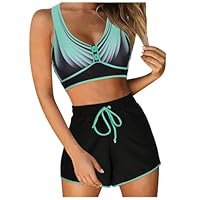 Generico Costume Cosplay Donna Bikini Vita Alta Rosa Piscina Bambino 12 Anni Sportivo Due Pezzi Imbottito da Mare Perizoma Bikini+Plus+Size