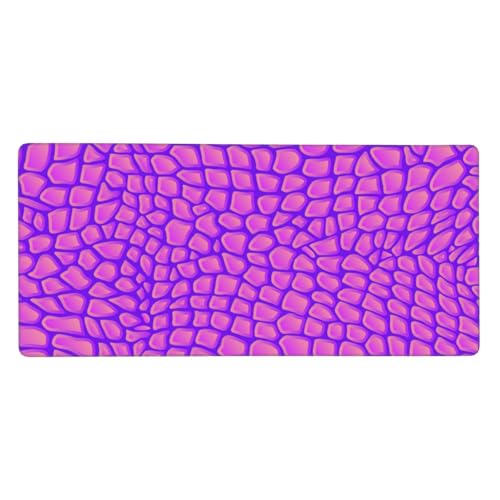 Tapis de souris grand format 40x90 cm peau de crocodile rose sous-main ordinateur antidérapant