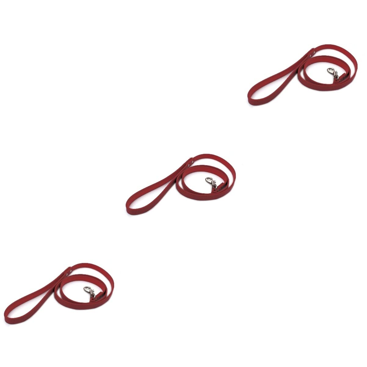 POPETPOP 3pezzi Guinzaglio Pu Per Cani e Gatti Design Pratico e Comfortevole Colore Rosso Con Ring Per Collare Guinzaglio Resistente Per Cuccioli e Animali Domestici