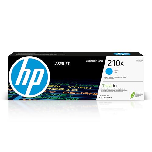 Image of HP 210A Cyan Toner Cartridge | Works with Color LaserJet Pro 4201, MFP 4301 Series | W2101A