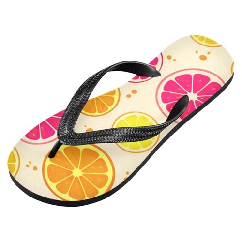 Women Beach Summer Casual Flip Flop Orange Grapefruit LemonQuick Dry Sandals Slipper for Men A2301241