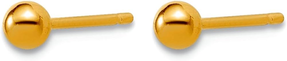 1/20 14k Gold Filled 3mm Ball Post Earrings 3x3mm Wide Ball Earring for Women