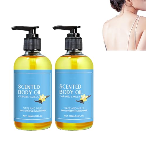 homomdy Olio per il corpo alla vaniglia, Olio da bagno illuminante e idratante per la pelle secca, 2pcs