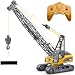 Fistone RC Truck Crawler Tower Crane Hoist Dragline Die-cast Model Lifiting Cable Remote Control Excavator Tractor Digging Engineering Toy Construction Vehicle