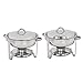Nova Microdermabrasion Chafing Dish Buffet Set of 4 Stainless Steel Chafing Dishes for Buffet Food Warmer for Parties Catering Event with Food Water Pan, Fuel Holder