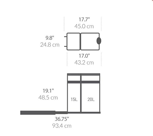 image for simplehuman 35 Liter / 9.3 Gallon Dual Compartment Under Counter Kitch