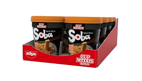 Nissin Cup Noodles Soba Cup – Peking Duck, 8er Pack, Wok Style Instant-Nudeln japanischer Art, mit Würzsauce, Ente & Gemüse, schnell im Becher zubereitet, asiatisches Essen (8 x 87 g)