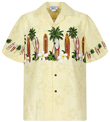 Chemise hawaïenne homme coupe classique uniseks à imprimé planches de surf et voitures vintage
