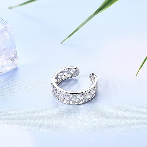 Image of Milacolato 925 Sterling Silver Toe Rings for Women 18K White Gold Plated Arrow Heart Infinity Vintage Celtic Knot Teardrop Daisy Flower Stylish Toe Rings Adjustable Toe Band Rings Summer Beach Foot Jewelry