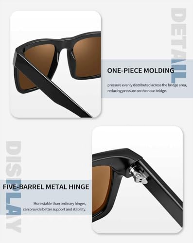Image of Joopin Acetate Square Sunglasses Men Polarized UV400 Protection Trendy Oversized Sun Glasses Retro Shades Women