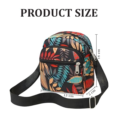Image of MOMISY Women Mobile Messenger cellphone Bag Ladies Nylon Shoulder Cross Body Long Strap for College, Outing, Travelling, Work