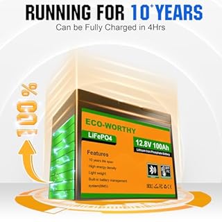 ECO-WORTHY 1.6KWH Complete Solar Panel Kit 400W 12V for RV Off Grid: 400W Solar Panels + 40A MPPT Charge Controller +12V 100Ah Lithium Battery + Solar Power Inverter + Bluetooth Module