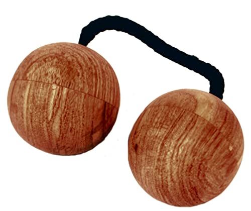 Fair Trade Wood Wooden Shaker Natural Tandem Ball Pair Duo