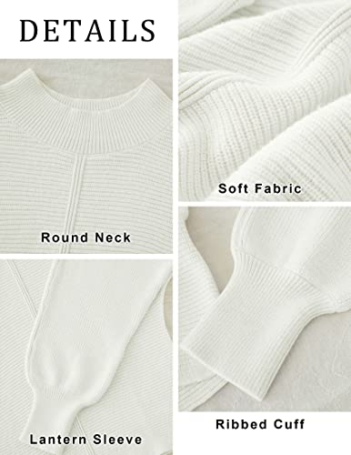 Image of TECREW Women's Batwing Long Sleeve Crew Neck Pullover Sweater Soft Ribbed Knit Sweater Top