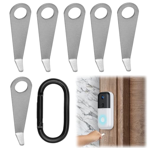 RJLCTH 6 Pcs Video Doorbell Key Replacement Tool with Carabiner, Compatible with Ring Doorbell Removal Tool, Easy Removal and Convenient Carry for Homeowners and Installers