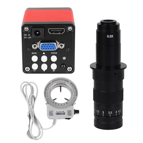 Microscope 13MP Monocular Microscope Digital Camera 130X 180X Adjustable Lens 56 LED Light(180X Lens Set)