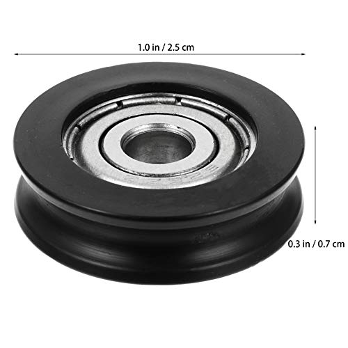 ULTECHNOVO 10Pcs U Groove Fundo Redondo Rolamento Pista de Nylon Polia Guia de Sulco U Polia Rolamen