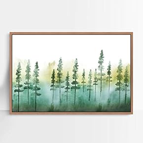 signwin Framed Canvas Wall Art Pine Trees Canvas...