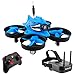 Makerfire Micro FPV Racing Drone with FPV Goggles 5.8G 40CH 1000TVL Camera RTF Tiny Whoop Mini FPV Quadcopter for Beginners,Altitude Hold, One Key Return, Headless Mode Armor Blue Shark