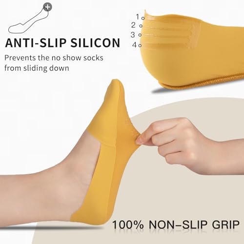 Heatuff No Show Socks Womens Low Cut Non Slip Invisible Liner Thin Silk Socks for Flats Loafers (7 Pairs)3