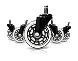 Optimum Orbis Office Chair Caster Wheels Heavy Duty Safe for All Floors Including Hardwood Perfect Replacement for Desk Floor Mat Style 3' (Set of 5)