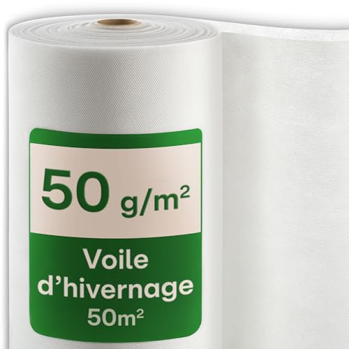 Praknu Voile d’Hivernage en Rouleau pour Plantes Extérieures Contre Le Gel 50g/m² – 50m × 1m...