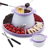 Party Desserts Electric Fondue Pot Set with 2 Pots, Candy & Chocolate Melting Pot, Melting Chocolate Warmer for Dipping, Fondue Pot Electric Set,...