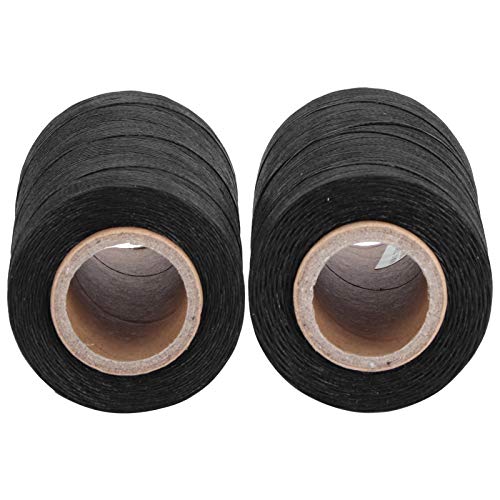 2 rollos de hilo encerado para coser cuero, hilo plano encerado para encuadernación y costura a mano, herramienta para manualidades en cuero miniatura 7