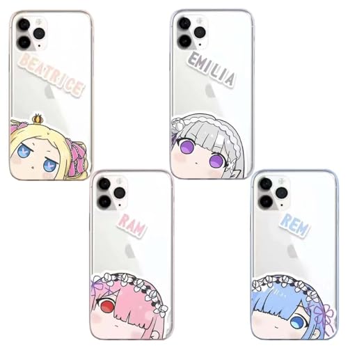 リゼロ スマホケース エミリア レム ラム ベアトリス スマホケース 可愛い ナタシリーズ ケース 携帯ケース 全面保護 耐衝撃 滑り止め ハードケース アイフォンケース 保護ケース 多機種対応 萌えグッズ 誕生日 プレゼント (エミリア,iPhone16) [並行輸入品]の商品画像（Amazon）