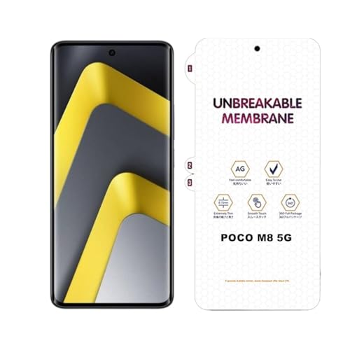 Image of BLACKSHEEP Matte Screen Protector for Poco M8 5G Membrane Case Friendly Full Edge to Edge Screen Coverage & Installation Kit-(Pack of 1)